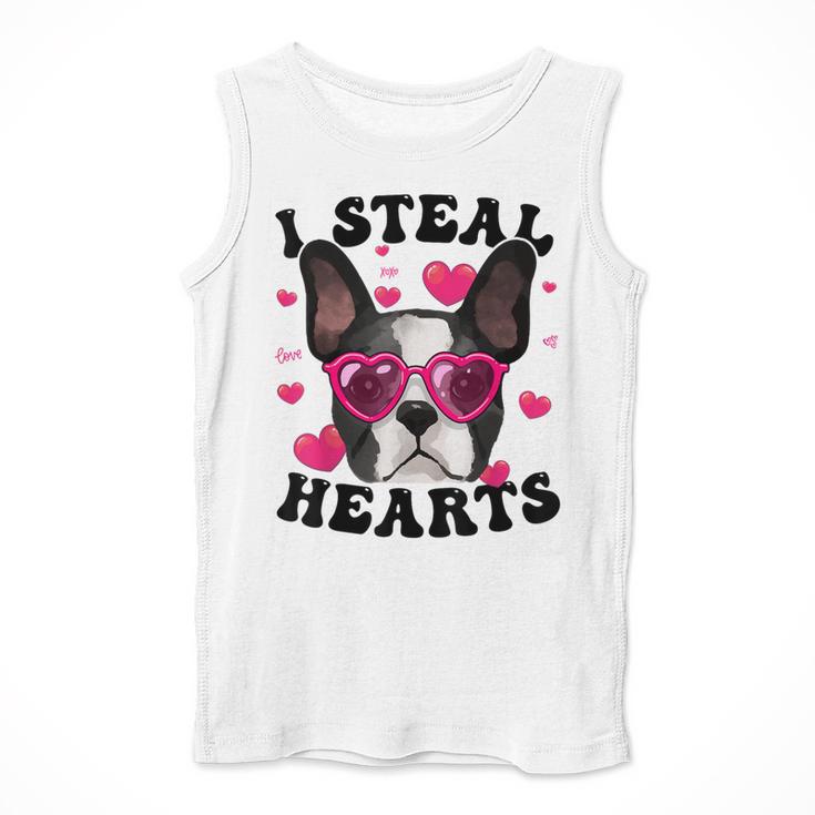 Boston Terrier Heart Glasses Girls Bostie Valentines Day Men Tank Top, funny design
