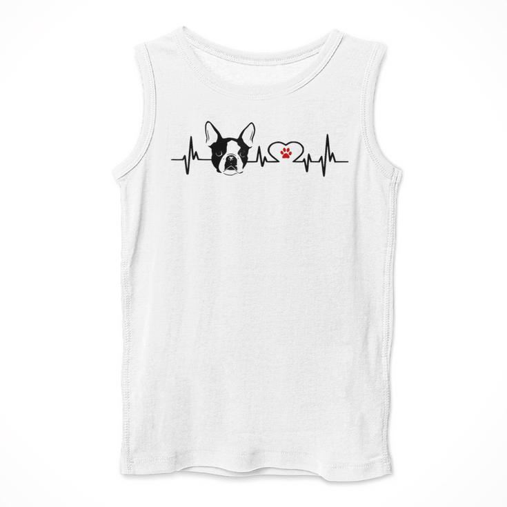 Boston Terrier Heartbeat Heart Line Men Tank Top, funny design