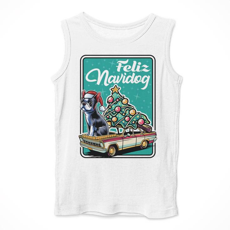 Boston Terrier Merry Christmas Tree Truck Dog X-Mas Men Tank Top, Boston Terrier Christmas Gifts, funny design