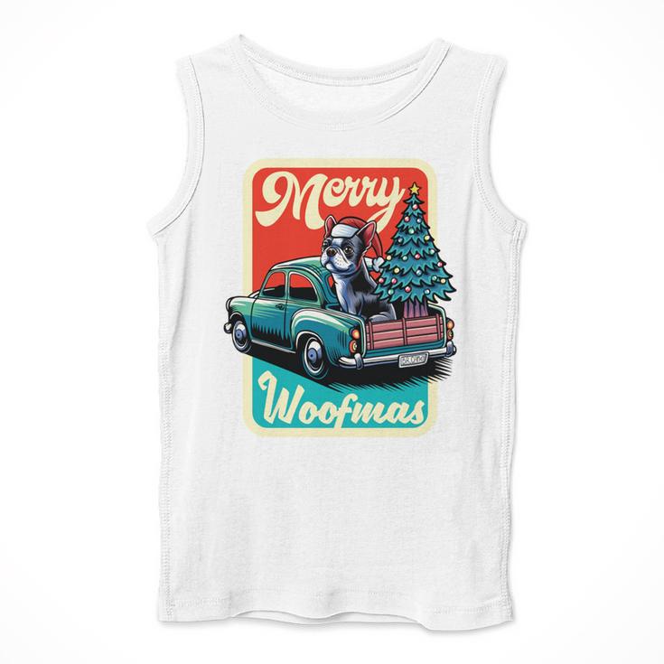 Boston Terrier Merry Christmas Tree Truck Santa Dog X-Mas Men Tank Top, Boston Terrier Christmas Gifts, funny design