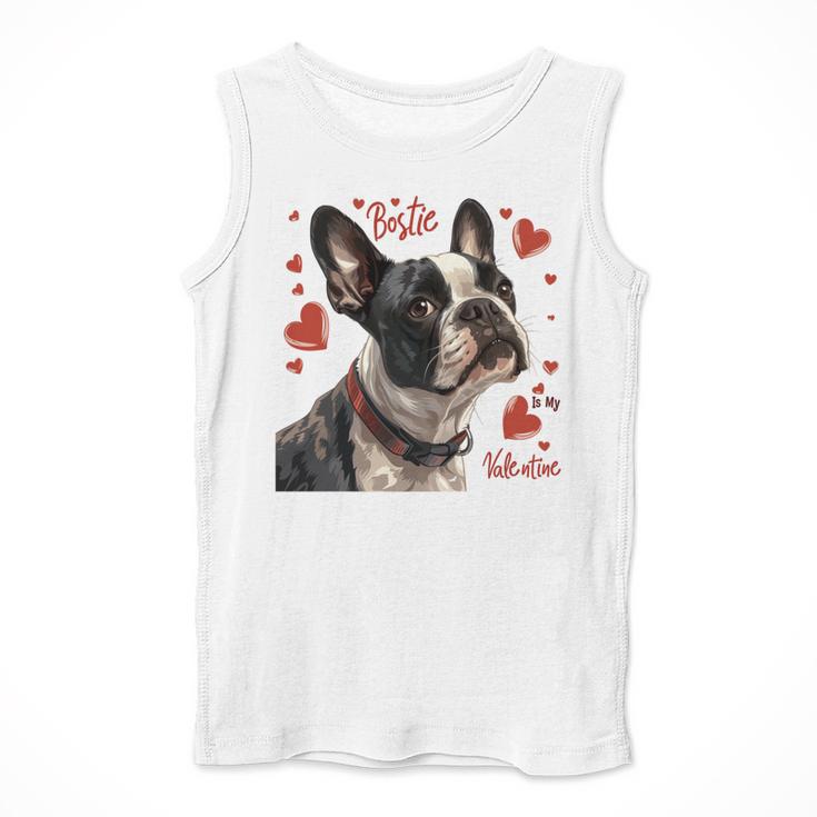 Boston Terrier Is My Valentine Cute Pet Dog Owner Valentine Men Tank Top, funny design