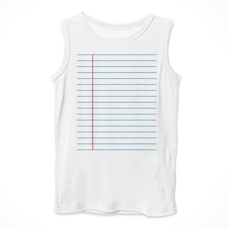 College Ruled Lined Paper Student Teacher Professor Costume Men Tank Top, funny design College Ruled Lined Paper Student Teacher Professor Costume Men Tank Top, funny design