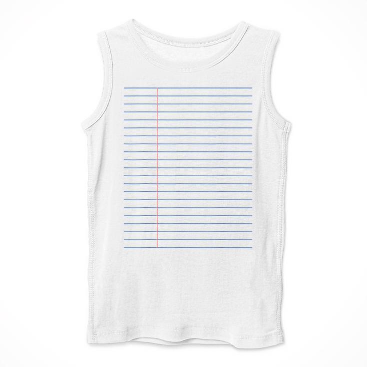 Colleged Ruled Paper Lined Writer Student Professor Teacher Men Tank Top, funny design
