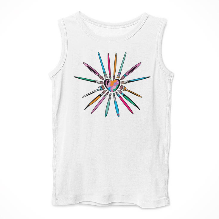 Cool Brush Heart Shape Art Teacher Paint For Artist Painter Men Tank Top, funny design Cool Brush Heart Shape Art Teacher Paint For Artist Painter Men Tank Top, funny design