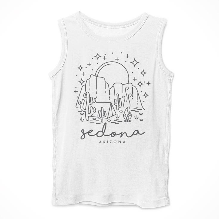 Cool Vintage Cactus Sedona Arizona Camping Souvenir Men Tank Top, funny design