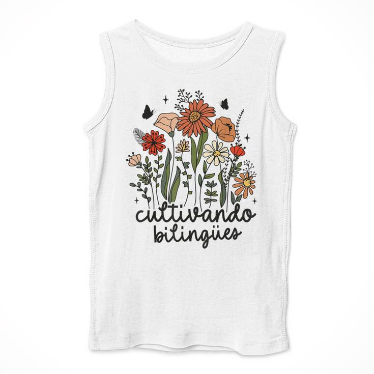 Cultivando Bilingues Dual Language Crew Bilingual Teacher Men Women Girls Kids Men Tank Top, funny design