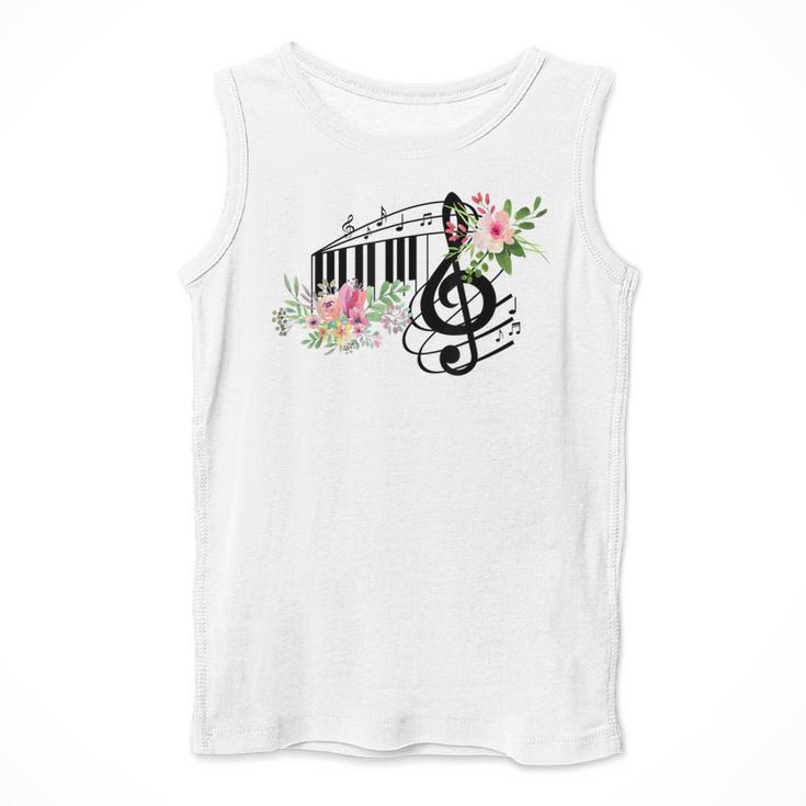 Cut Music Teacher Shirt With a Piano Keys Notes And Flowers Men Tank Top, funny design Cut Music Teacher Shirt With a Piano Keys Notes And Flowers Men Tank Top, funny design