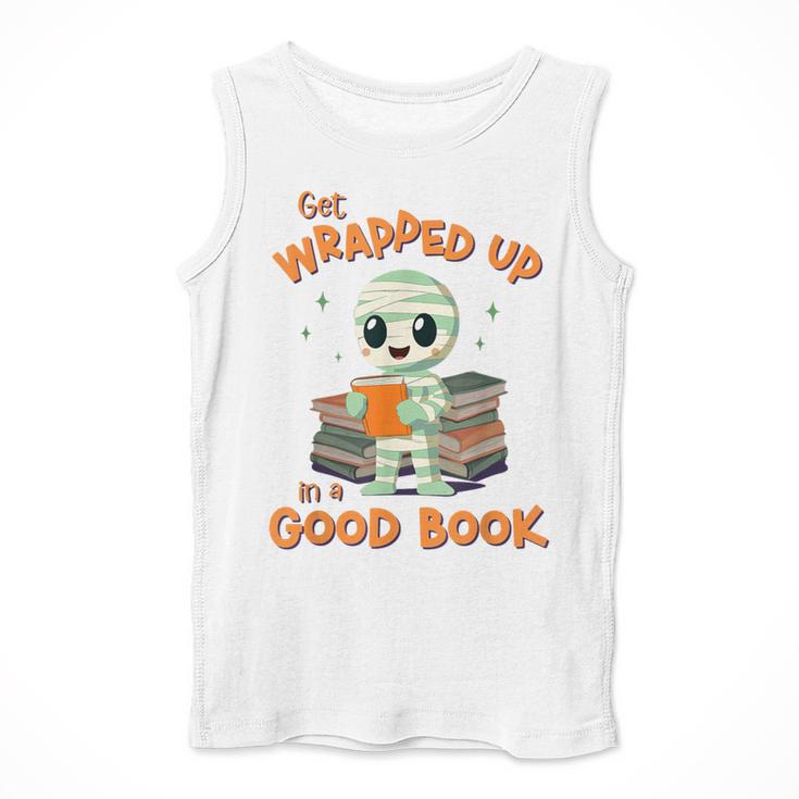 Cute Halloween Teacher Librarian Mummy Reading Books Men Tank Top, funny design Cute Halloween Teacher Librarian Mummy Reading Books Men Tank Top, funny design