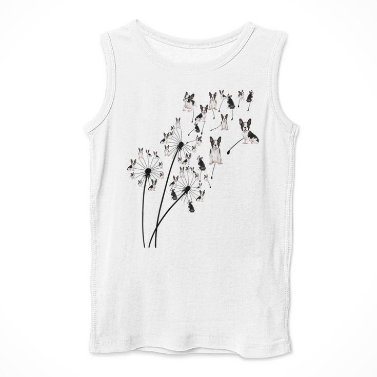 Dandelion Boston Terrier Flower Floral Bostie Tree Men Tank Top, funny design