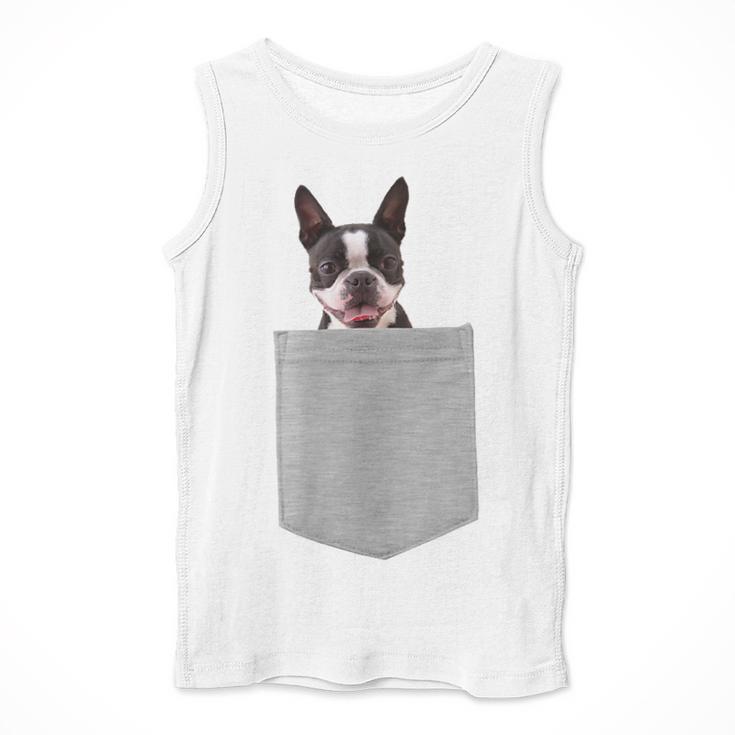 Dog In Your Pocket Boston Terrier For Men Women Girls Kids Men Tank Top, funny design