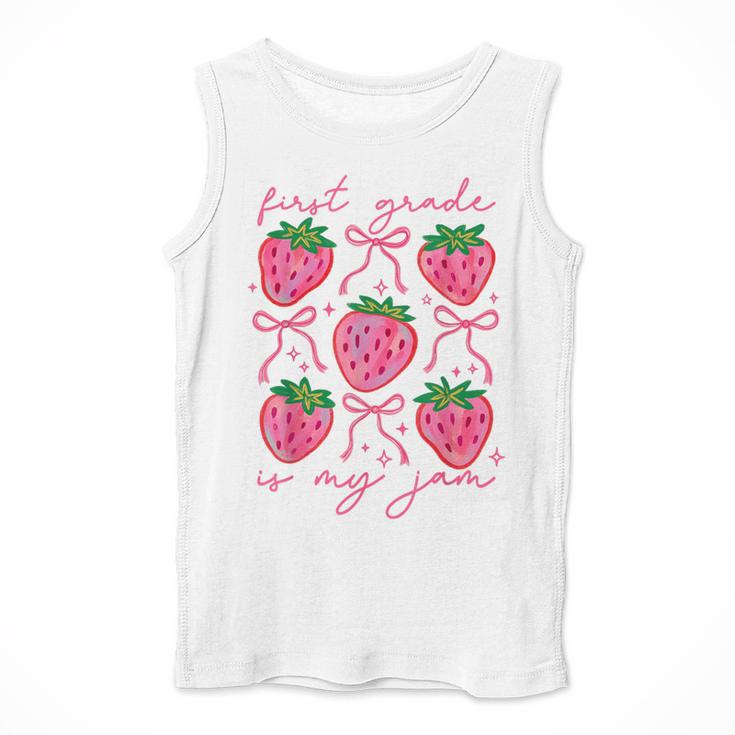 First Grade Is My Jam Strawberry First Grade Teacher Women Men Tank Top, First Grade Teacher Gifts, funny design First Grade Is My Jam Strawberry First Grade Teacher Women Men Tank Top, First Grade Teacher Gifts, funny design