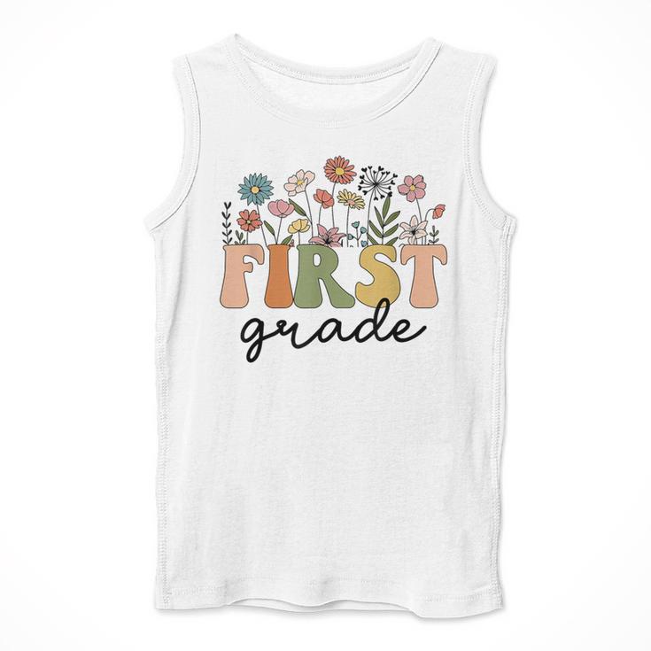 First Grade Teacher Wildflower Back To School Floral Outfits Men Tank Top, First Grade Teacher Gifts, funny design