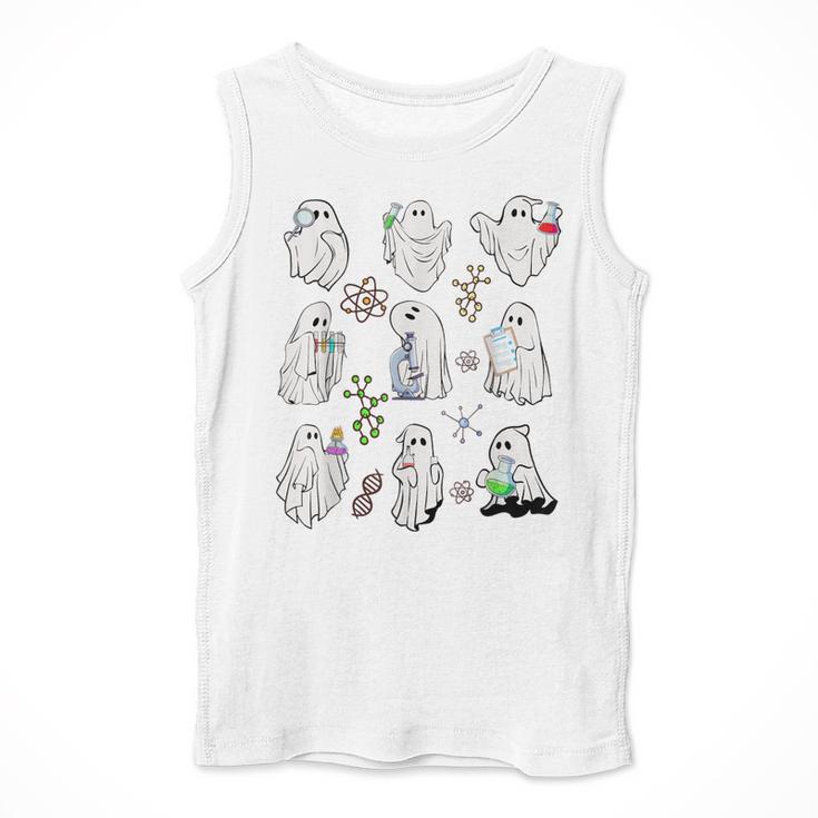 Ghost Science Teacher Chemistry Laboratory Halloween Costume Men Tank Top, Science Teacher Gifts, funny design