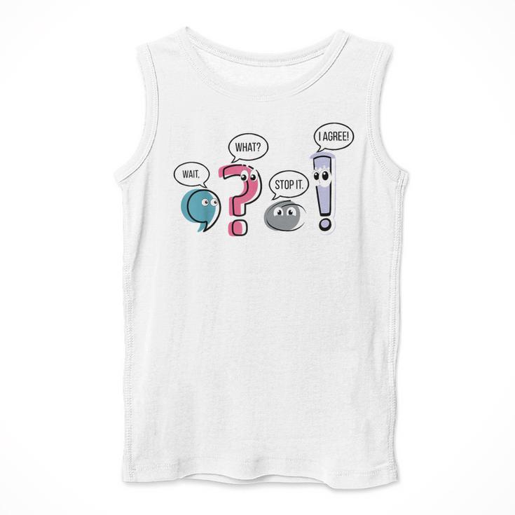 Grammar Teacher Punctuation English First Day Back To School Men Tank Top, English Teacher Gifts, funny design