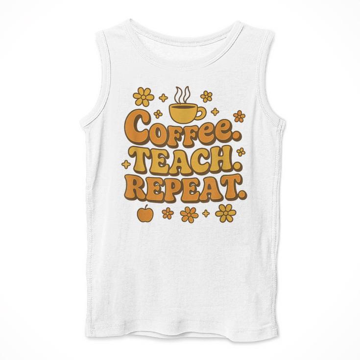 Groovy Coffee Teach Repeat Retro Teacher Men Tank Top, Groovy Teacher Gifts, funny design Groovy Coffee Teach Repeat Retro Teacher Men Tank Top, Groovy Teacher Gifts, funny design