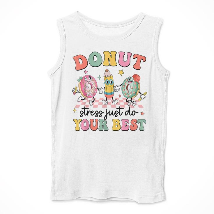 Groovy Donut Stress Just Do Your Best Testing Day Teachers Men Tank Top, funny design Groovy Donut Stress Just Do Your Best Testing Day Teachers Men Tank Top, funny design