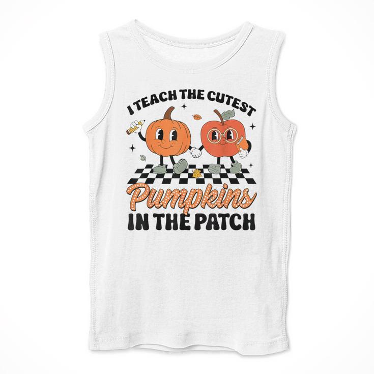 Groovy I Teach The Cutest Pumpkins In The Patch For Teacher Men Tank Top, Groovy Teacher Gifts, funny design