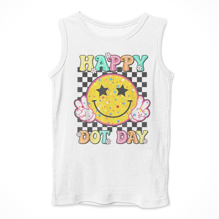 Happy Dot Day Hippie Flowers Smile Face Groovy Teacher Kids Men Tank Top, Groovy Teacher Gifts, funny design Happy Dot Day Hippie Flowers Smile Face Groovy Teacher Kids Men Tank Top, Groovy Teacher Gifts, funny design