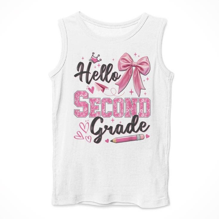 Hello Second Grade First Day Of School Coquette Teacher Girl Men Tank Top, First Grade Teacher Gifts, funny design Hello Second Grade First Day Of School Coquette Teacher Girl Men Tank Top, First Grade Teacher Gifts, funny design