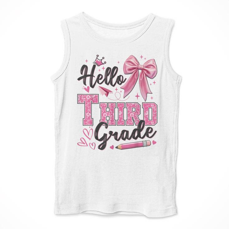 Hello Third Grade First Day Of School Coquette Teacher Girl Men Tank Top, First Grade Teacher Gifts, funny design