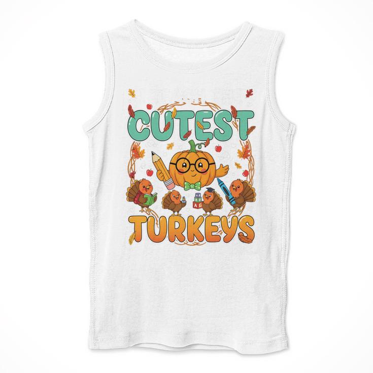 Humor I Teach The Cutest Turkeys Thanksgiving Teacher Men Tank Top, funny design