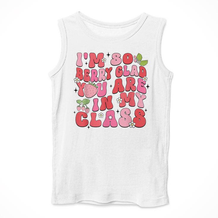 I'm So Berry Glad You Are Strawberry Elementary Teacher Men Tank Top, funny design