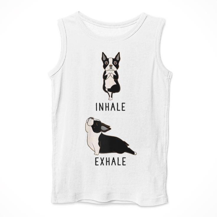 Inhale Exhale Yoga Boston Terrier Tshirt Men Tank Top, funny design