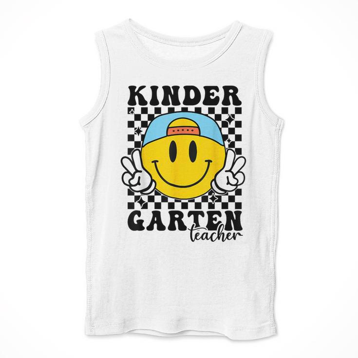 Kindergarten Teacher Hippie Smile Face Back School Men Tank Top, funny design
