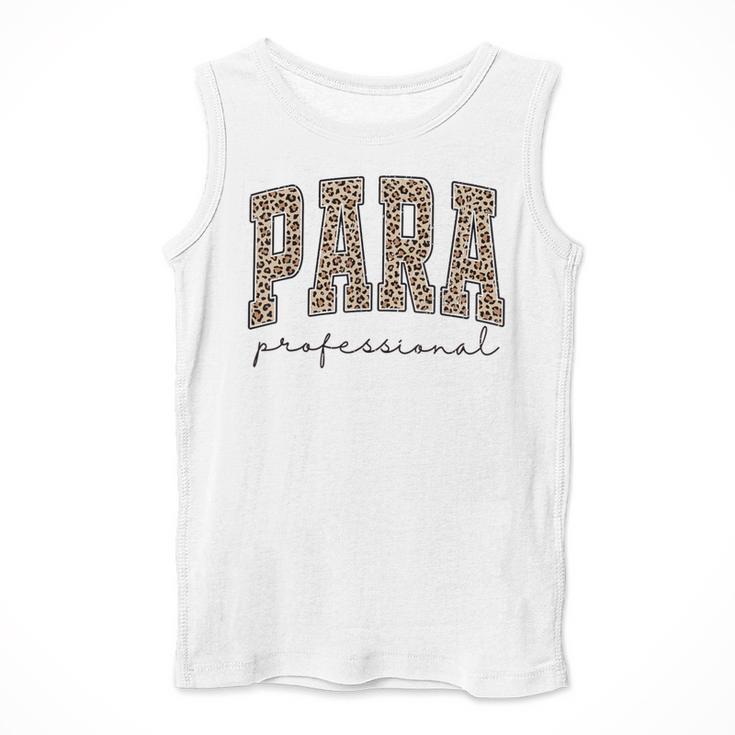 Leopard Paraprofessional Back To School Para Squad Teacher Men Tank Top, funny design Leopard Paraprofessional Back To School Para Squad Teacher Men Tank Top, funny design