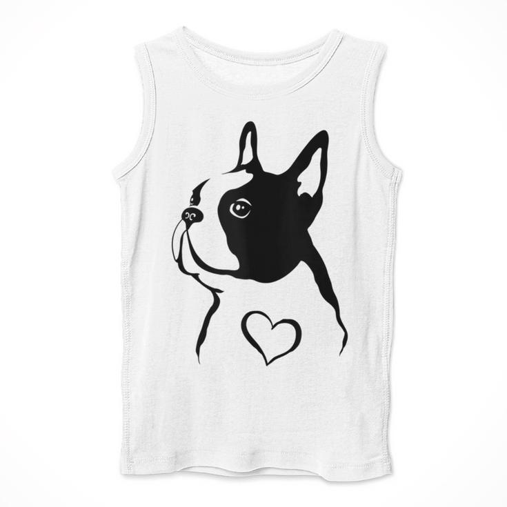 I Love My Boston Terrier Dog With Heart Men Tank Top, funny design