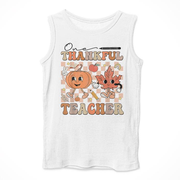 One Thankful Teacher Thanksgiving Groovy Fall Autumn Teacher Men Tank Top, Groovy Teacher Gifts, funny design One Thankful Teacher Thanksgiving Groovy Fall Autumn Teacher Men Tank Top, Groovy Teacher Gifts, funny design