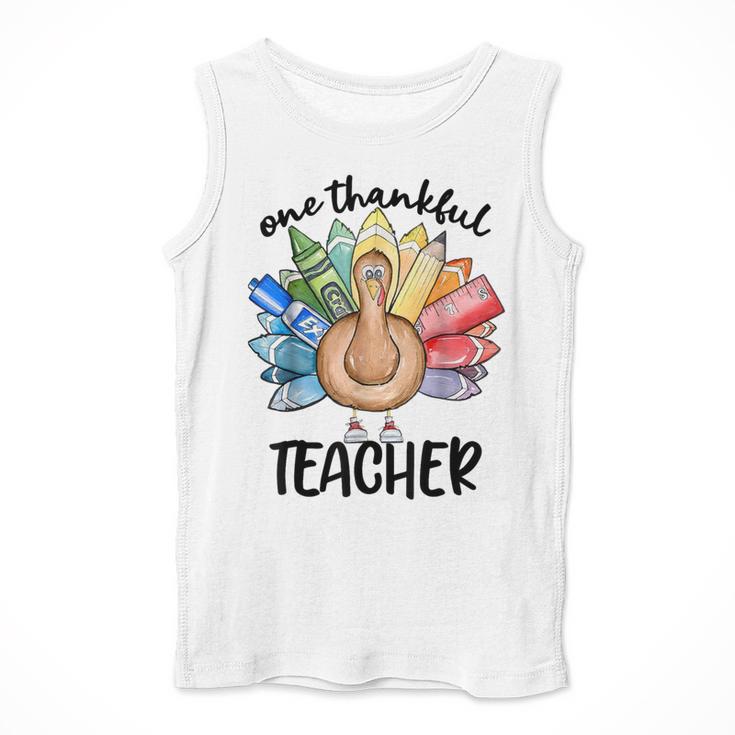 One Thankful Teacher Turkey Pencil Thanksgiving Teachers Men Tank Top, funny design One Thankful Teacher Turkey Pencil Thanksgiving Teachers Men Tank Top, funny design