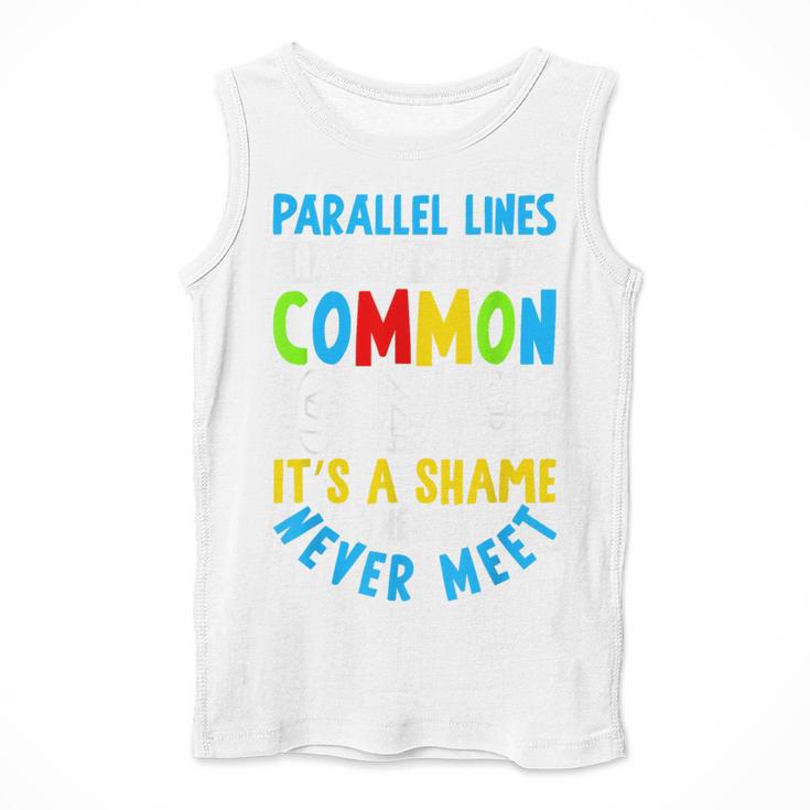 Parallel Lines Math Pun – Teacher Humor Men Tank Top, funny design