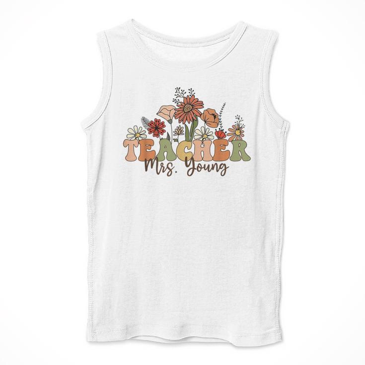 Personalized Name Teacher Mrs Young Back To School Custom Men Tank Top, funny design