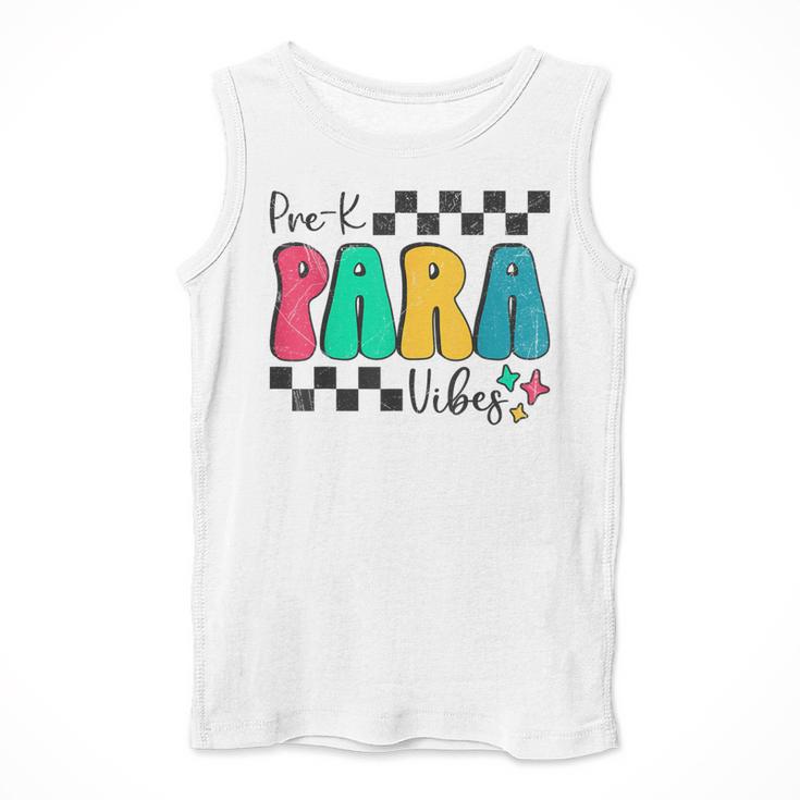 Pre-K Paraprofessional Teacher Back To School Vibes Men Tank Top, funny design Pre-K Paraprofessional Teacher Back To School Vibes Men Tank Top, funny design