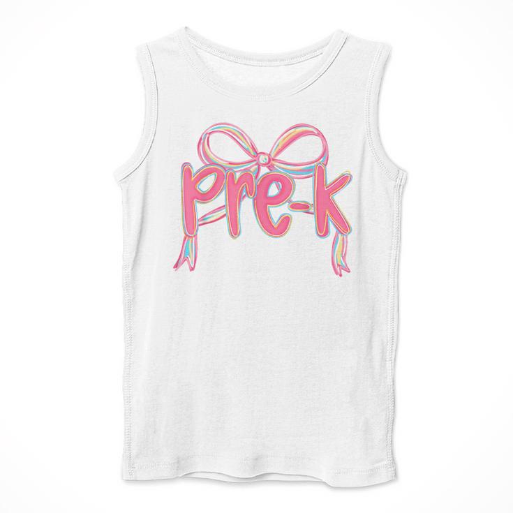 Preppy Pre k Back To School Pre-k Teachers Girls Cute Bow Men Tank Top, funny design Preppy Pre k Back To School Pre-k Teachers Girls Cute Bow Men Tank Top, funny design