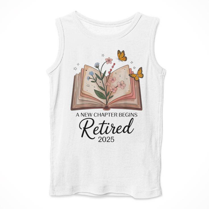 Retired 2025 A New Chapter Begins Retirement Teacher Book Men Tank Top, funny design Retired 2025 A New Chapter Begins Retirement Teacher Book Men Tank Top, funny design