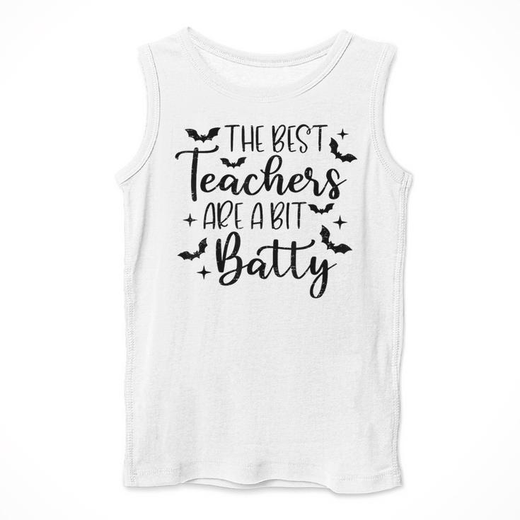 Retro The Best Teachers Are A Bit Batty Halloween Teacher Men Tank Top, funny design