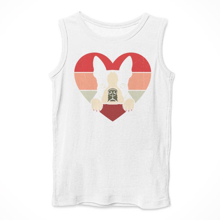 Retro Heart Boston Terrier Dog Vintage Valentine Men Tank Top, funny design