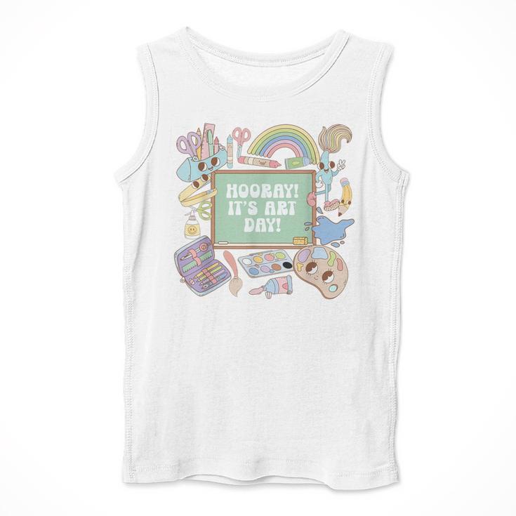 Retro Hooray It's Art Day Art Teacher Back To School Women Men Tank Top, funny design Retro Hooray It's Art Day Art Teacher Back To School Women Men Tank Top, funny design