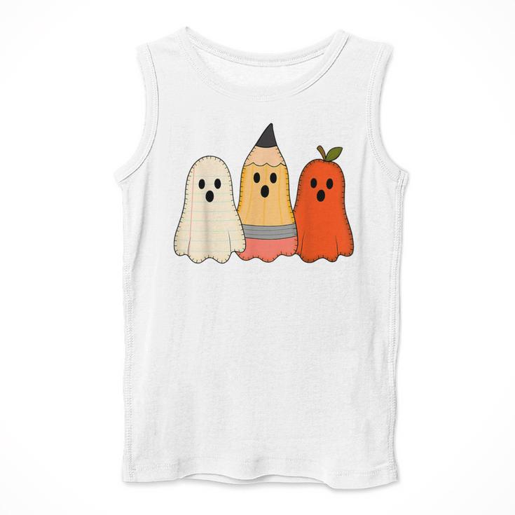 Retro Pencil Ghost Boo Spooky Teacher Halloween Costume Men Tank Top, funny design Retro Pencil Ghost Boo Spooky Teacher Halloween Costume Men Tank Top, funny design