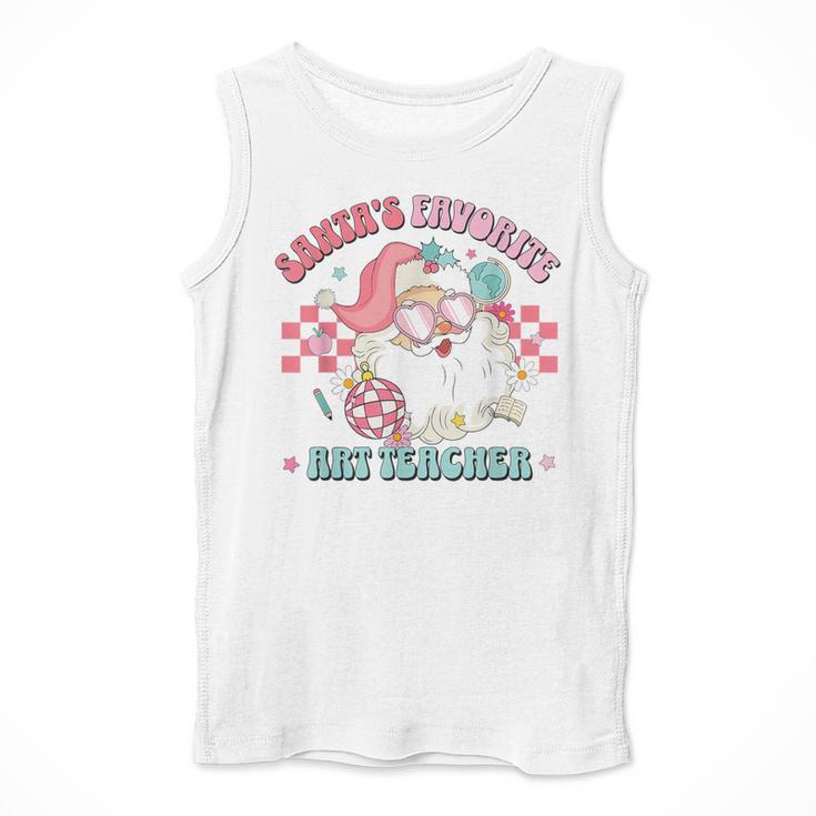 Retro Pink Christmas Santa's Favorite Art Teacher Artist Men Tank Top, funny design Retro Pink Christmas Santa's Favorite Art Teacher Artist Men Tank Top, funny design