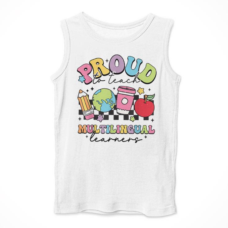 Retro Proud To Teach Multilingual Learners English Teacher Men Tank Top, English Teacher Gifts, funny design
