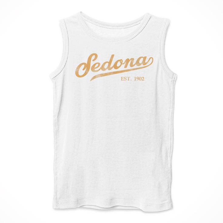 Retro Sedona Script Vintage Throwback Kids Men Tank Top, funny design