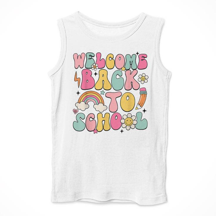 Retro Welcome Back To School Teacher Appreciation Boys Girls Men Tank Top, funny design Retro Welcome Back To School Teacher Appreciation Boys Girls Men Tank Top, funny design
