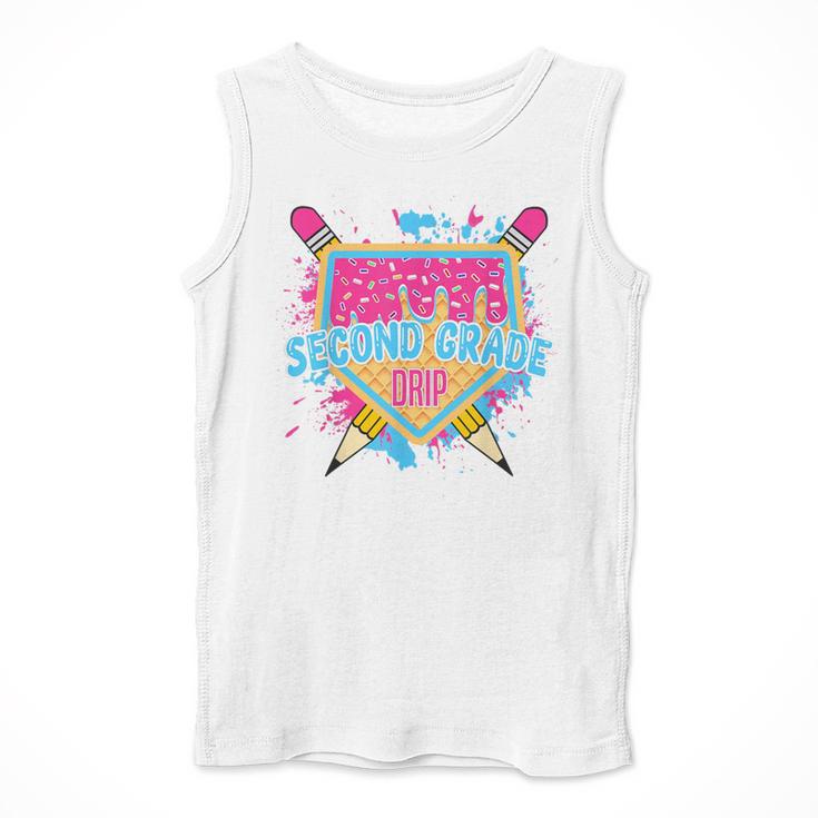 Second Grade Drip Ice Cream Home Plate Baseball Teachers Kid Men Tank Top, funny design Second Grade Drip Ice Cream Home Plate Baseball Teachers Kid Men Tank Top, funny design