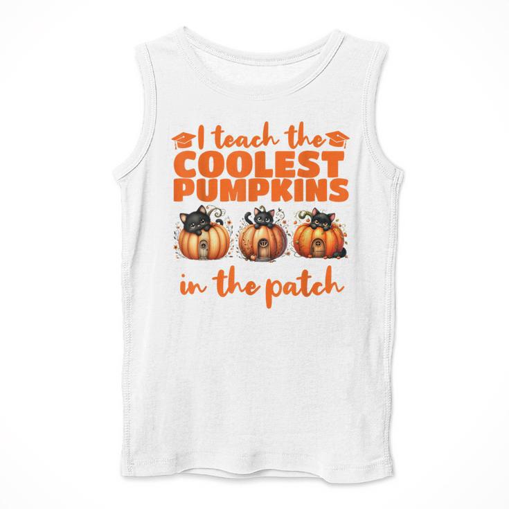I Teach The Cutest Pumpkins Halloween Teacher Cat Lover Men Tank Top, funny design I Teach The Cutest Pumpkins Halloween Teacher Cat Lover Men Tank Top, funny design