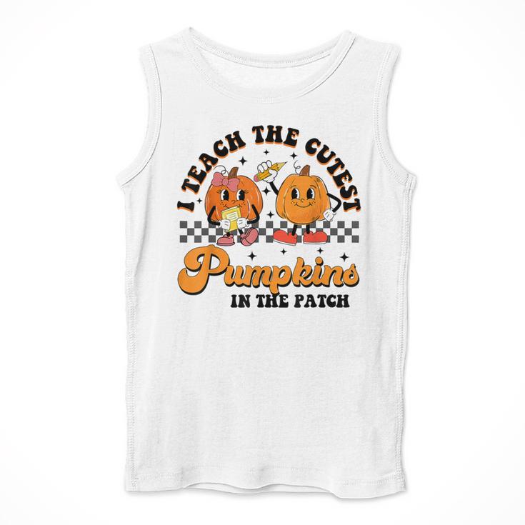 I Teach The Cutest Pumpkins In The Patch Halloween Teacher For Men Women Kids Men Tank Top, funny design