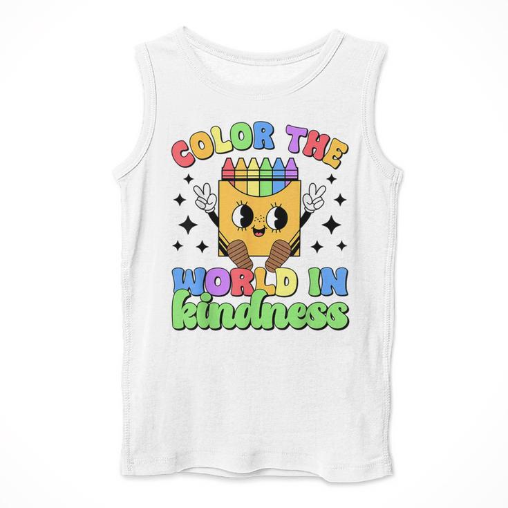 Teacher Back To School Color In Kindness Crayon Pencil Men Tank Top, funny design Teacher Back To School Color In Kindness Crayon Pencil Men Tank Top, funny design