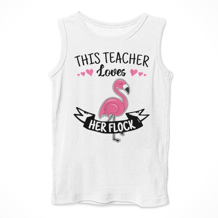 This Teacher Loves Her Flock Cute Flamingo Teacher Men Tank Top, funny design